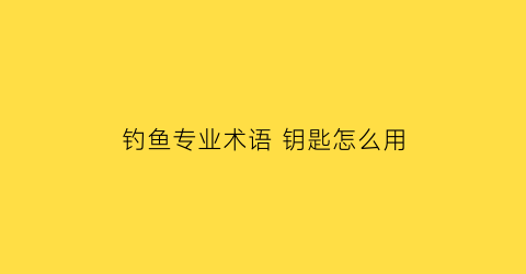 钓鱼专业术语 钥匙怎么用